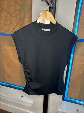Nation LA Black Sleeveless Ruched Side Tank Top